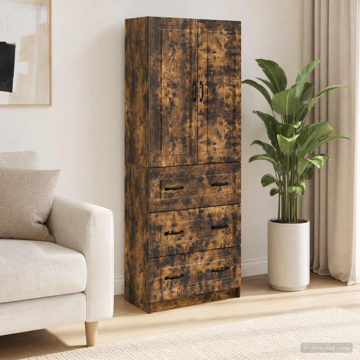 Skab Sæt 2 stk. 66 x 34,5 x 87 cm Konstrueret træ Røget eg