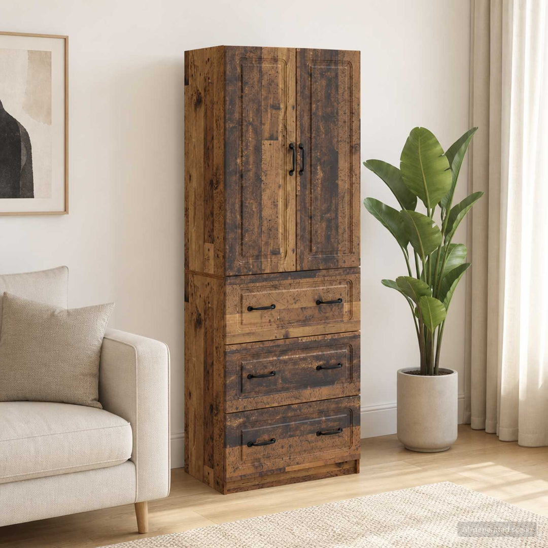 Skab Sæt 2 pcs Gammelt træ 66 x 34,5 x 87 cm Konstrueret træ