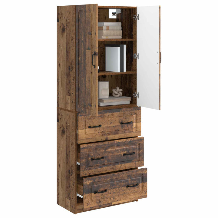 Skab Sæt 2 pcs Gammelt træ 66 x 34,5 x 87 cm Konstrueret træ