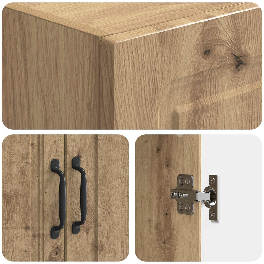 Skab Sæt 2 stk. 66 x 34,5 x 87 cm Konstrueret træ Artisan-eg