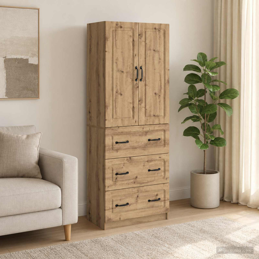 Skab Sæt 2 stk. 66 x 34,5 x 87 cm Konstrueret træ Artisan-eg