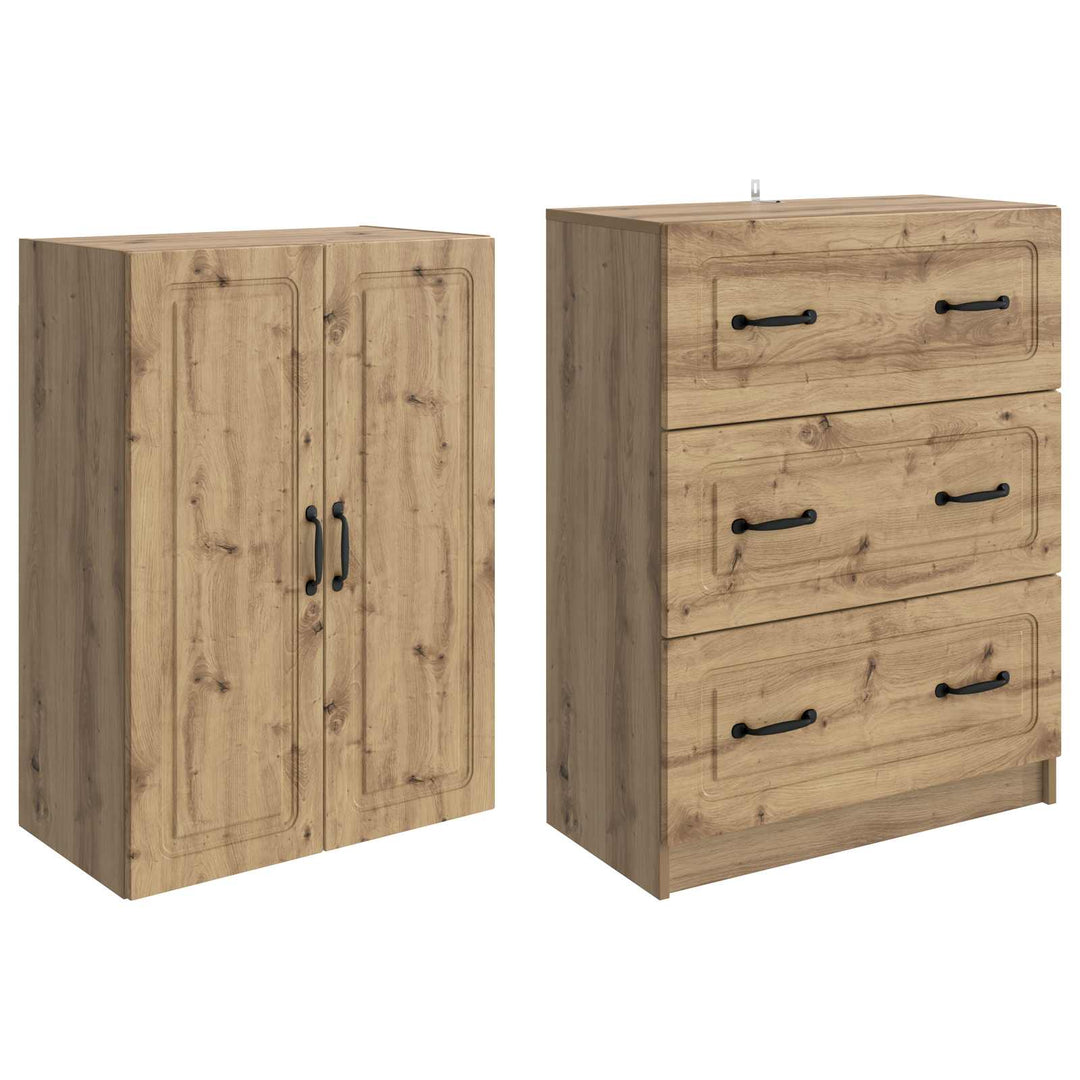 Skab Sæt 2 stk. 66 x 34,5 x 87 cm Konstrueret træ Artisan-eg