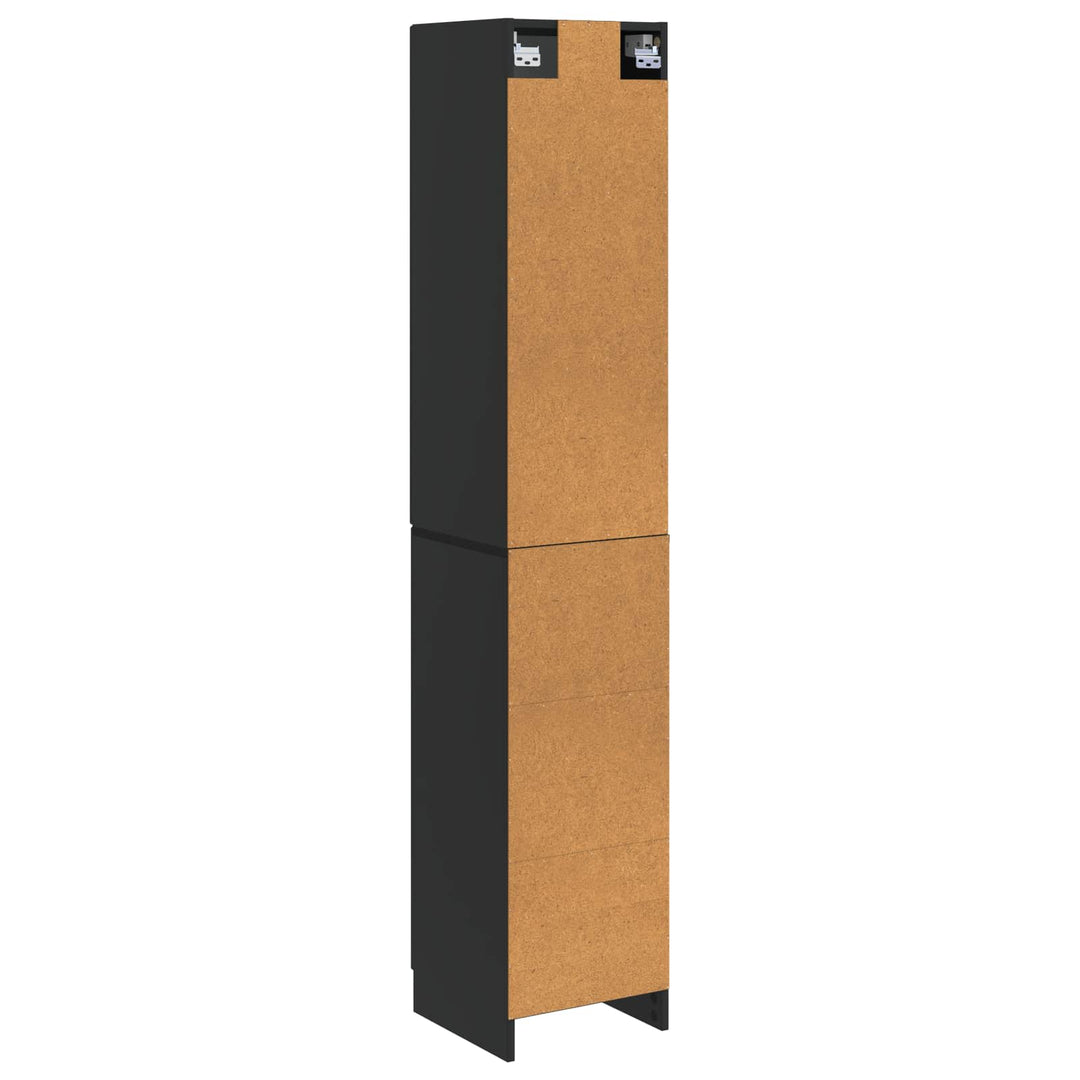 Skab Sæt 2 pcs Sort 33 x 34,5 x 87 cm Konstrueret træ
