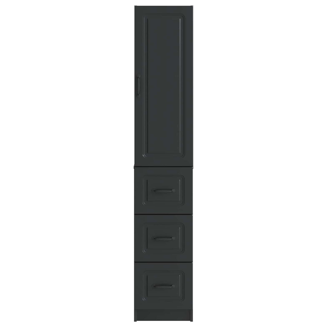 Skab Sæt 2 pcs Sort 33 x 34,5 x 87 cm Konstrueret træ