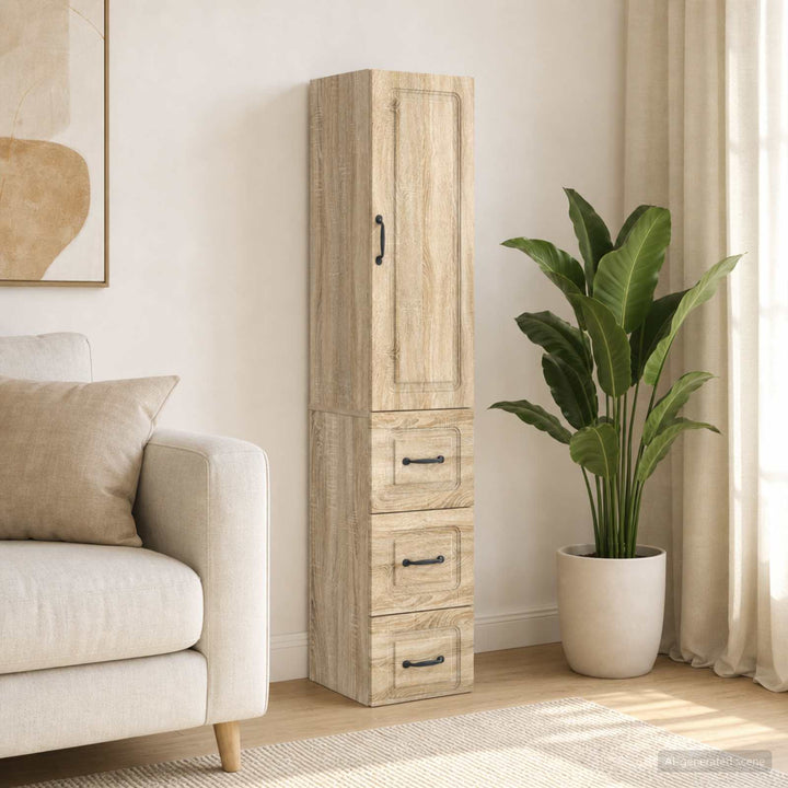 Skab Sæt 2 pcs Sonoma-eg 33 x 34,5 x 87 cm Konstrueret træ