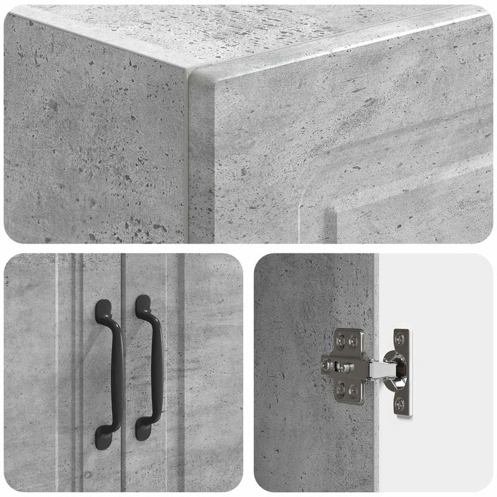 Skab Sæt 2 pcs Betongrå 33 x 34,5 x 87 cm Konstrueret træ