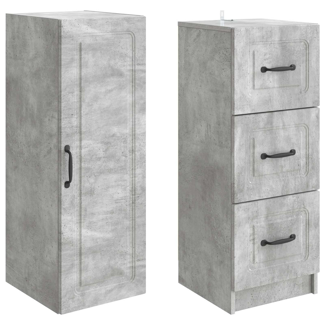 Skab Sæt 2 pcs Betongrå 33 x 34,5 x 87 cm Konstrueret træ