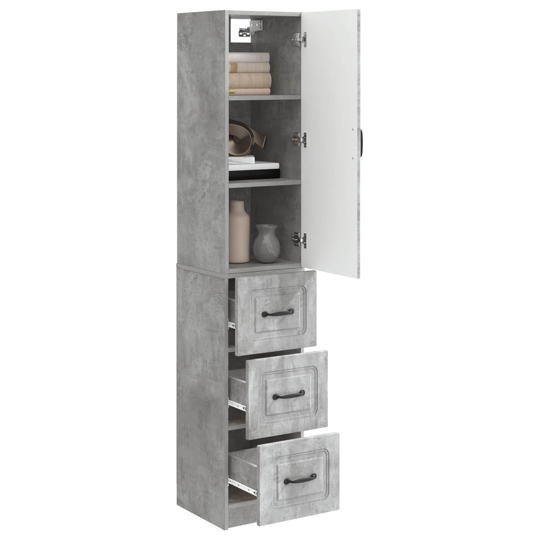 Skab Sæt 2 pcs Betongrå 33 x 34,5 x 87 cm Konstrueret træ
