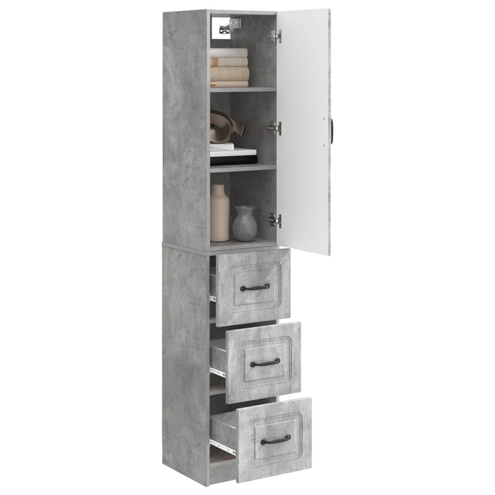 Skab Sæt 2 pcs Betongrå 33 x 34,5 x 87 cm Konstrueret træ