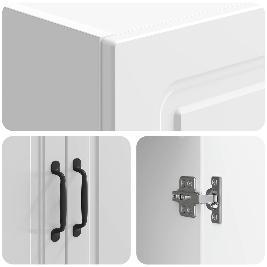 Skab Sæt 2 pcs Hvid højglans 33 x 34,5 x 87 cm Konstrueret træ
