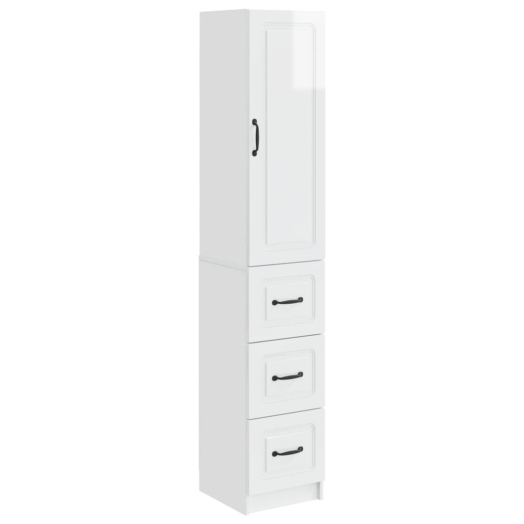 Skab Sæt 2 pcs Hvid højglans 33 x 34,5 x 87 cm Konstrueret træ