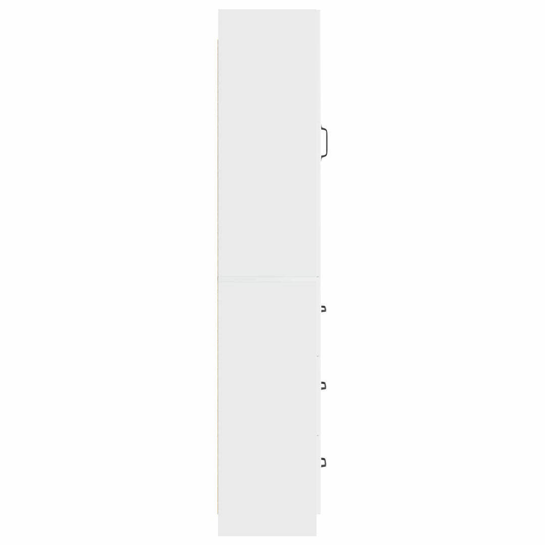 Skab Sæt 2 pcs Hvid højglans 33 x 34,5 x 87 cm Konstrueret træ