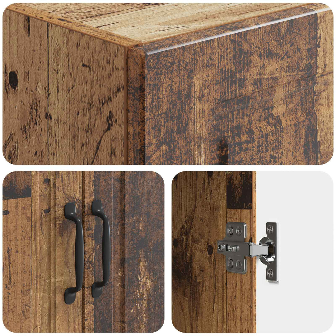 Skab Sæt 2 pcs Gammelt træ 33 x 34,5 x 87 cm Konstrueret træ