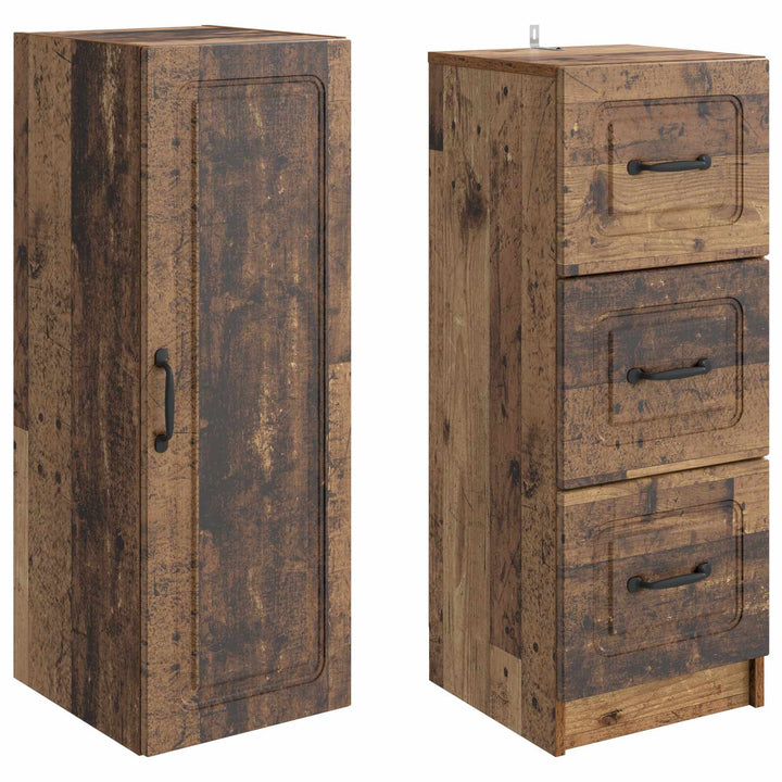 Skab Sæt 2 pcs Gammelt træ 33 x 34,5 x 87 cm Konstrueret træ
