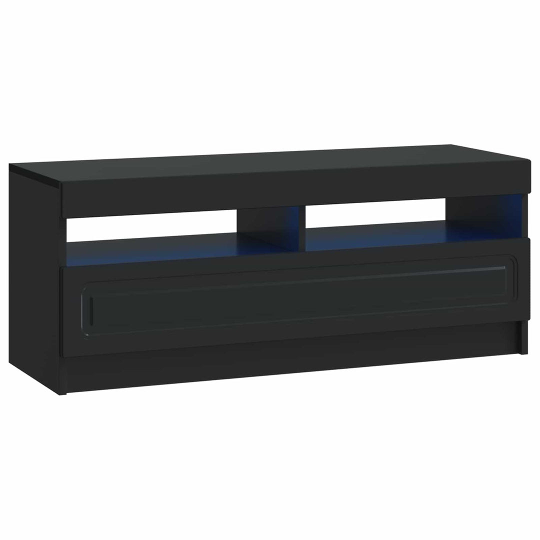 5-delt LED TV-skab Sort Konstrueret træ