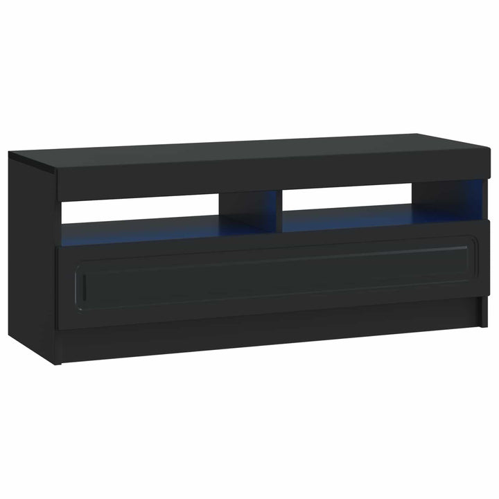 5-delt LED TV-skab Sort Konstrueret træ