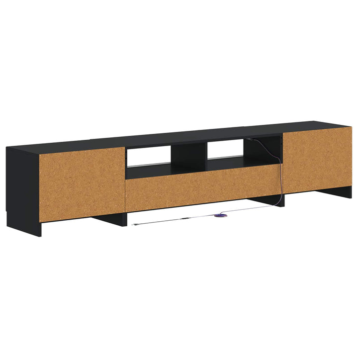 5-delt LED TV-skab Sort Konstrueret træ