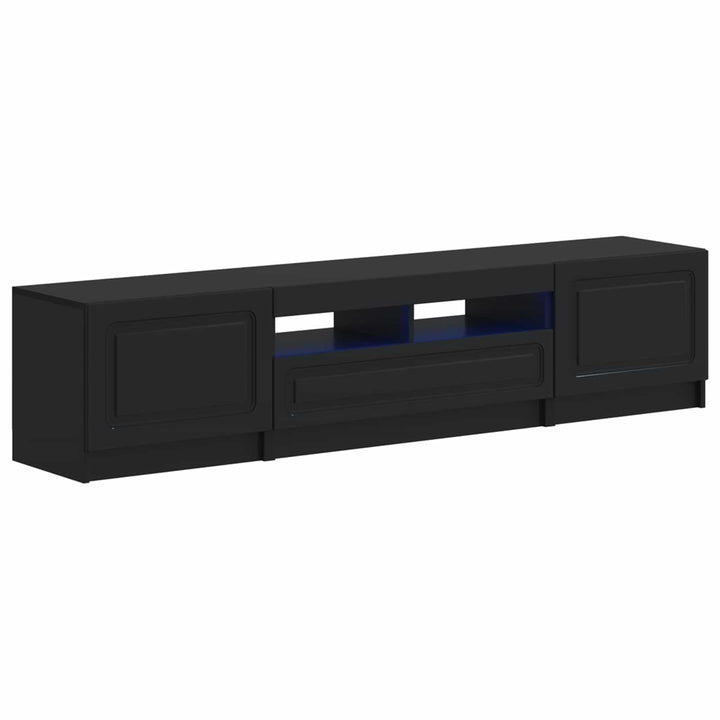 5-delt LED TV-skab Sort Konstrueret træ