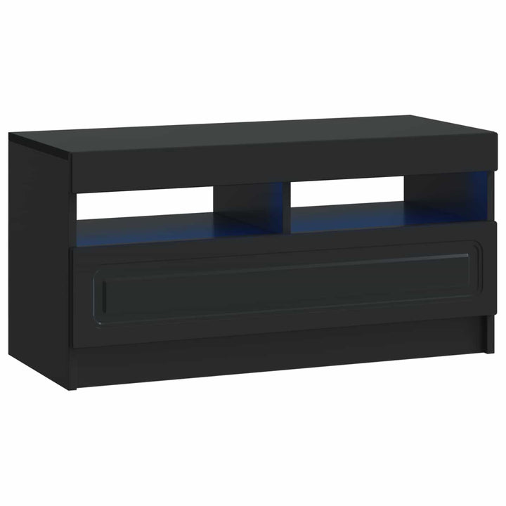 5-delt LED TV-skab Sort Konstrueret træ