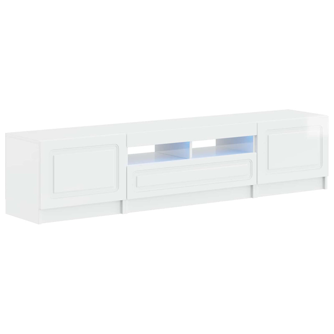 5-delt LED TV-skab Hvid højglans Konstrueret træ