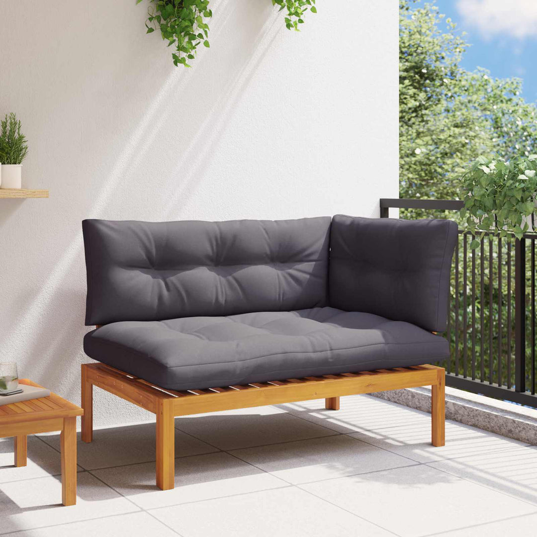 Hjørne Sofa Enhed Naturlig og mørk grå Akacietræ