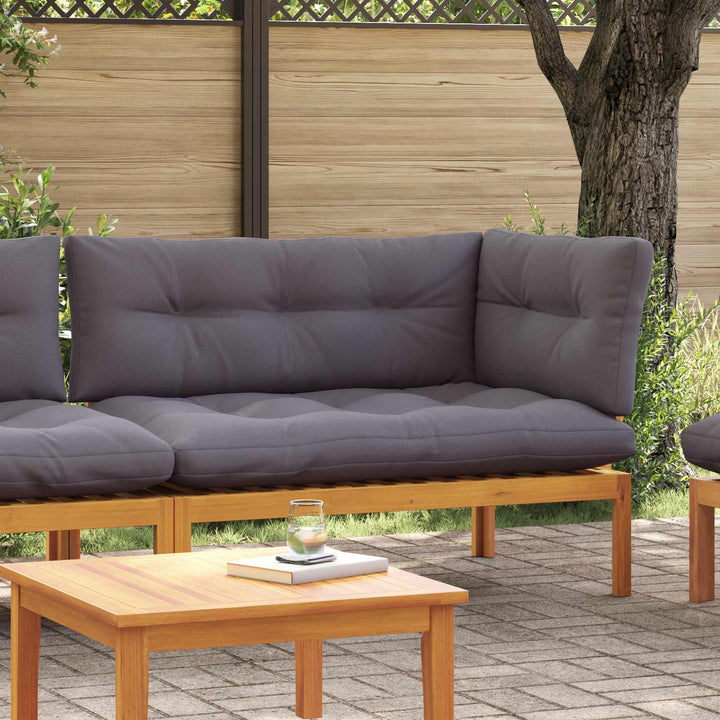 Hjørne Sofa Enhed Naturlig og mørk grå Akacietræ