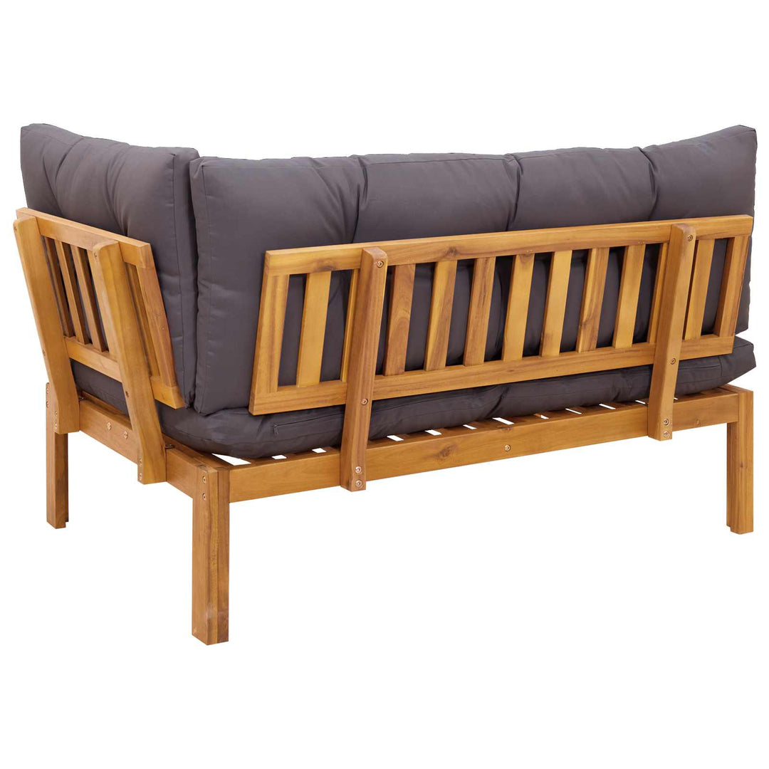 Hjørne Sofa Enhed Naturlig og mørk grå Akacietræ