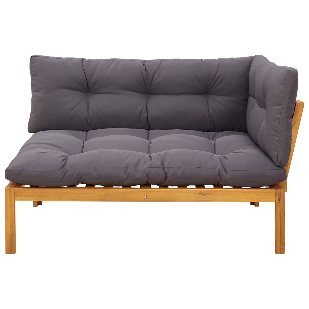 Hjørne Sofa Enhed Naturlig og mørk grå Akacietræ