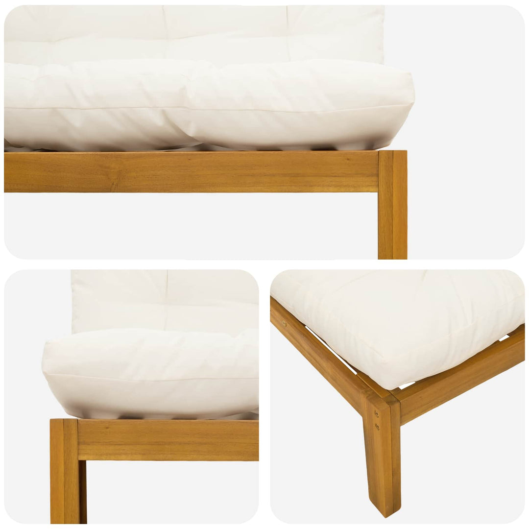 Have Mellem Sofa Naturlig og Creme Hvid Akacietræ