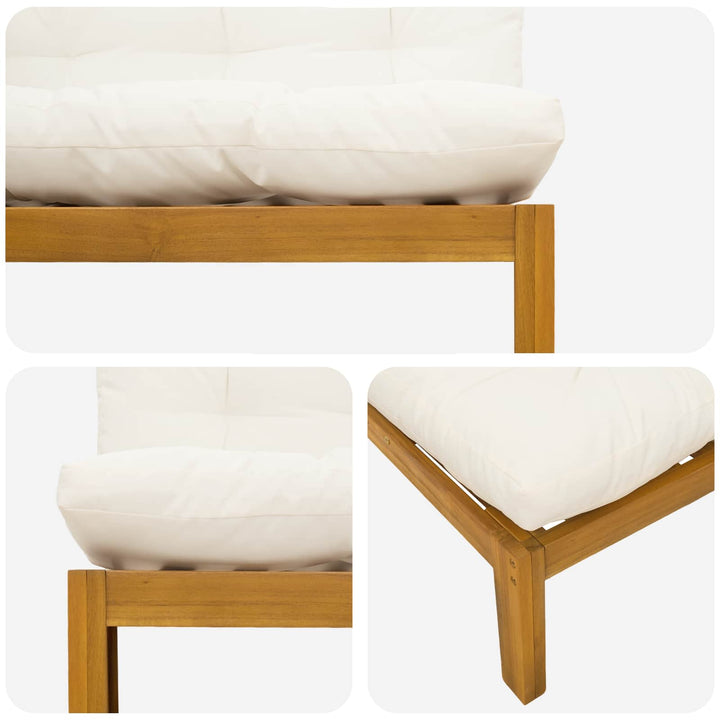Have Mellem Sofa Naturlig og Creme Hvid Akacietræ