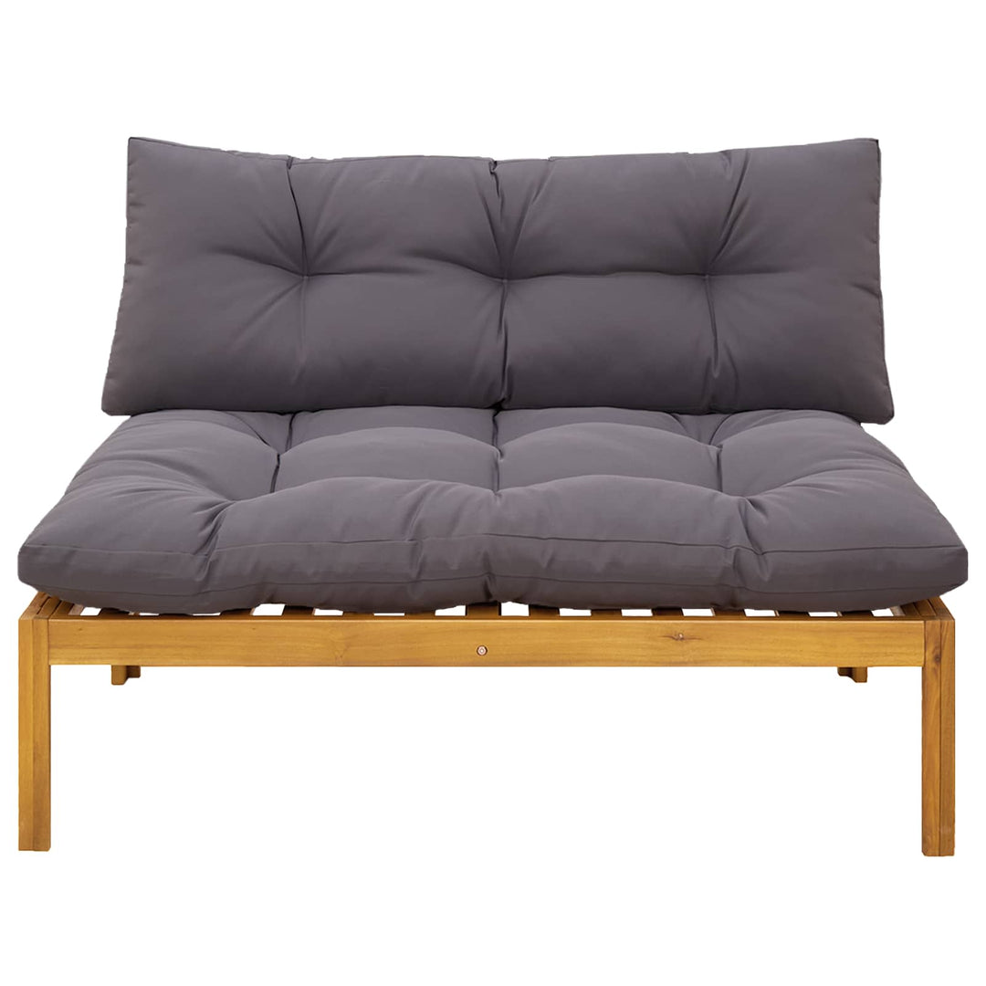 Midter Sofa Enhed Naturlig og mørk grå Akacietræ