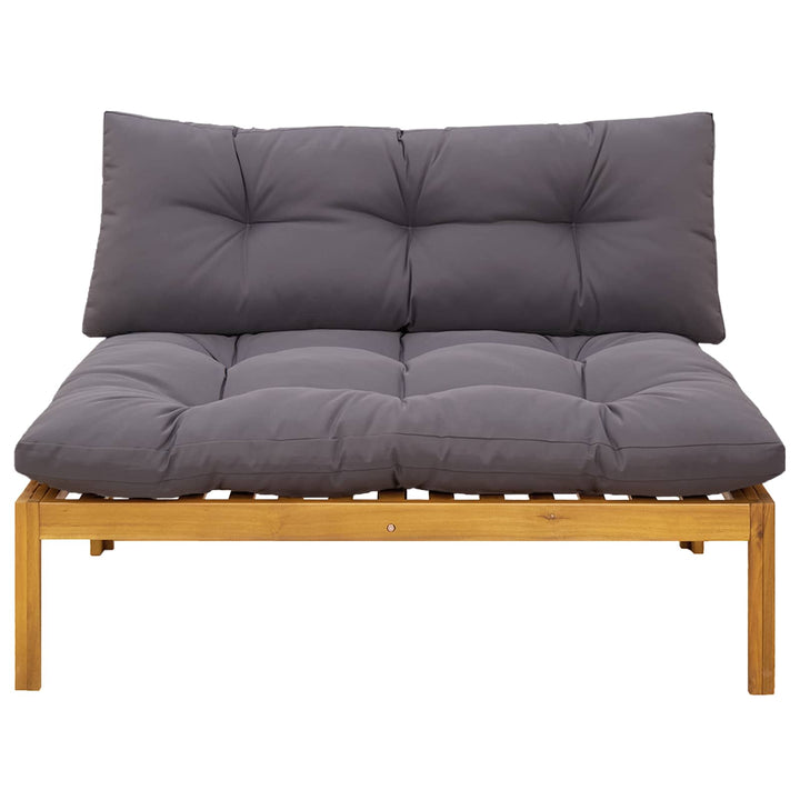 Midter Sofa Enhed Naturlig og mørk grå Akacietræ