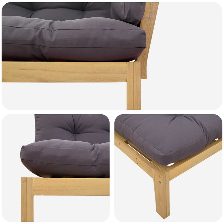 Hjørne Sofa Enhed Lys Akacie og Mørke Grå Akacietræ