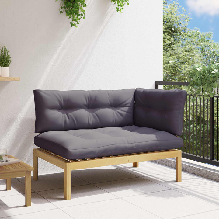 Hjørne Sofa Enhed Lys Akacie og Mørke Grå Akacietræ