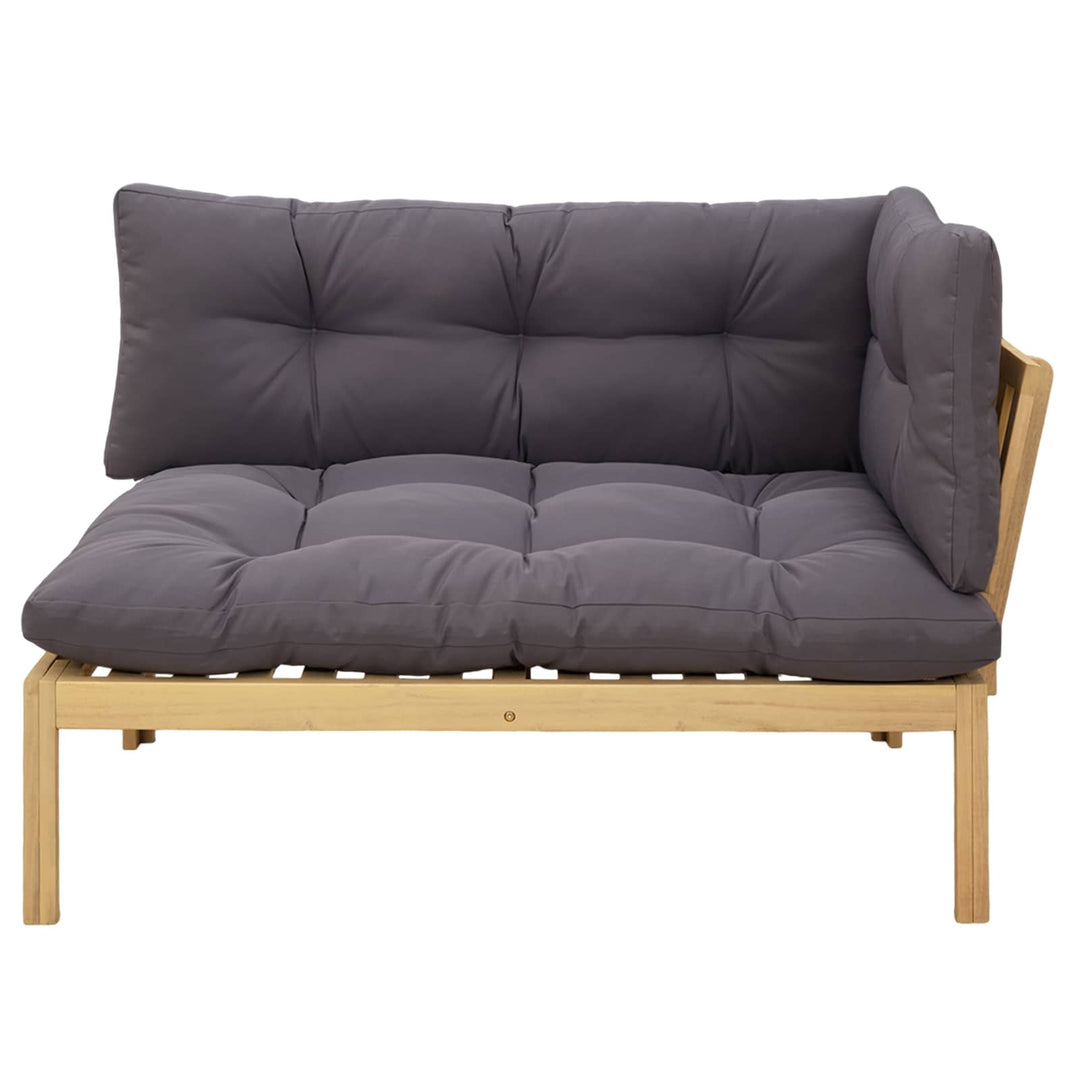Hjørne Sofa Enhed Lys Akacie og Mørke Grå Akacietræ