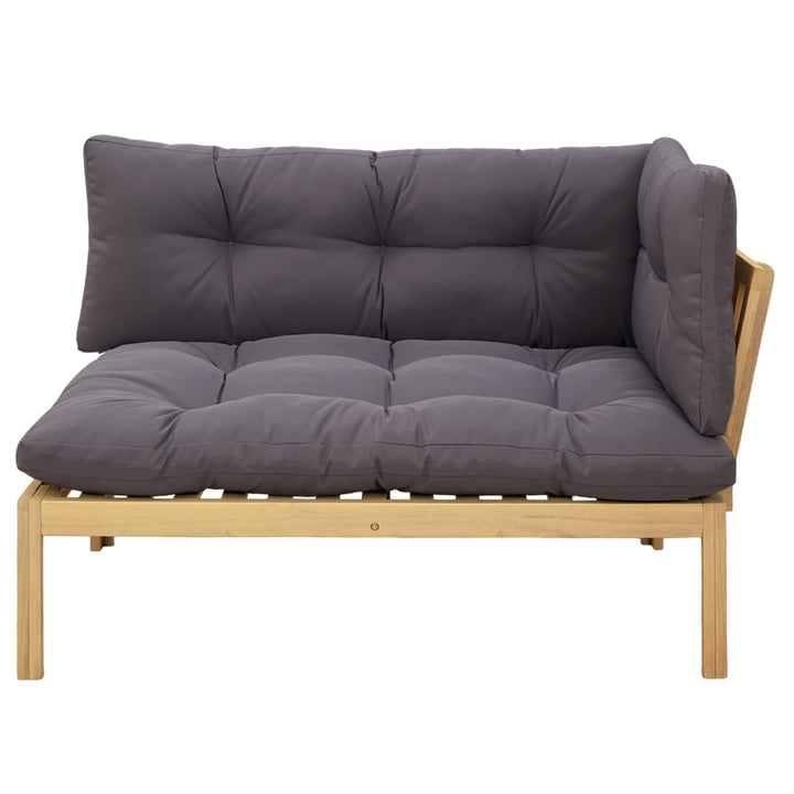 Hjørne Sofa Enhed Lys Akacie og Mørke Grå Akacietræ
