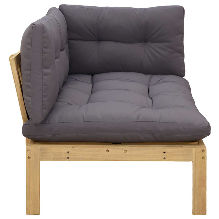 Hjørne Sofa Enhed Lys Akacie og Mørke Grå Akacietræ
