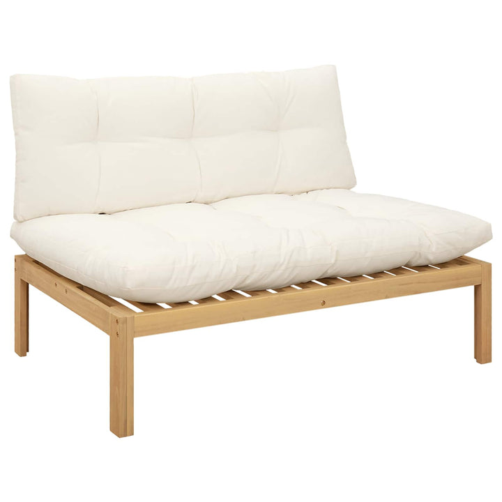Midter Sofa Enhed Lys Akacie og Cream Hvid Akacietræ