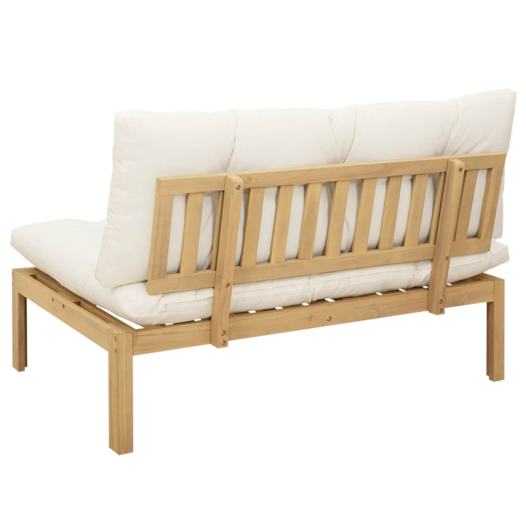 Midter Sofa Enhed Lys Akacie og Cream Hvid Akacietræ