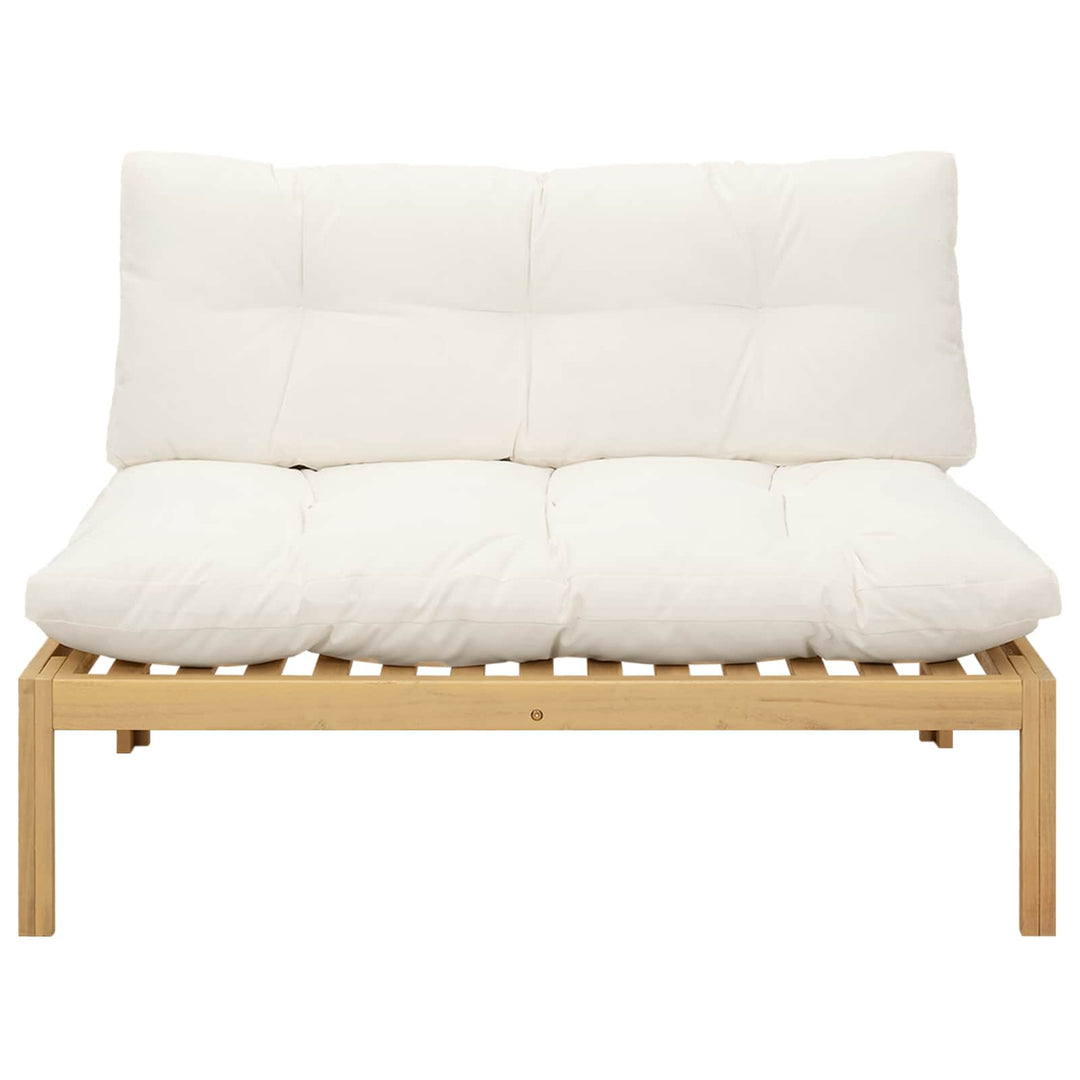 Midter Sofa Enhed Lys Akacie og Cream Hvid Akacietræ