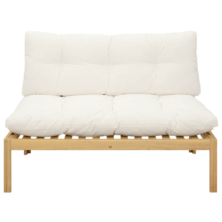 Midter Sofa Enhed Lys Akacie og Cream Hvid Akacietræ
