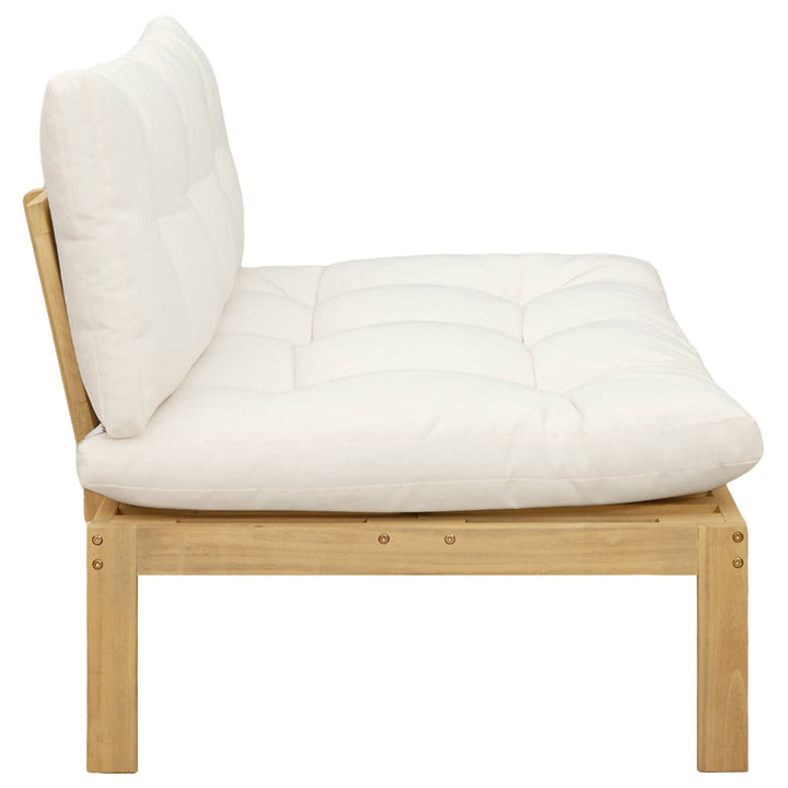 Midter Sofa Enhed Lys Akacie og Cream Hvid Akacietræ