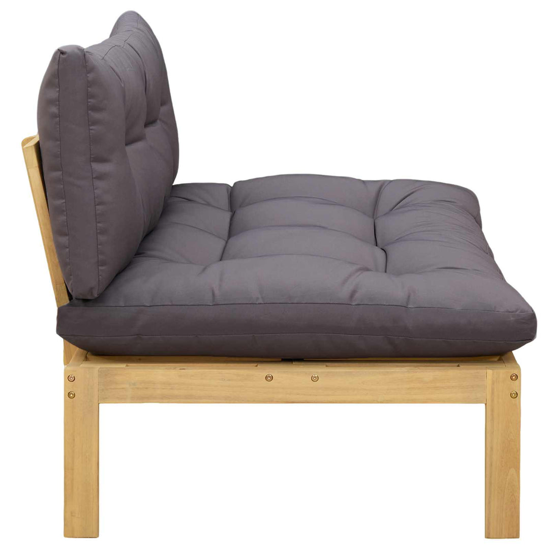 Midter Sofa Enhed Lys Akacie og Mørke Grå Akacietræ