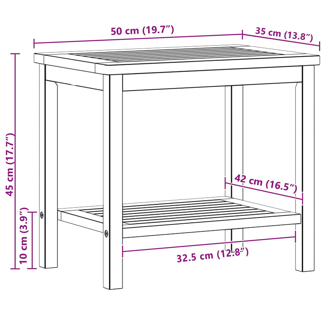 Sidebord Olie Naturlig 50 x 35 x 45 cm Massivt Akacietræ