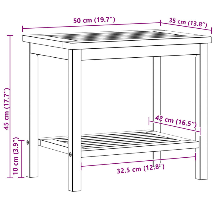 Sidebord Olie Naturlig 50 x 35 x 45 cm Massivt Akacietræ