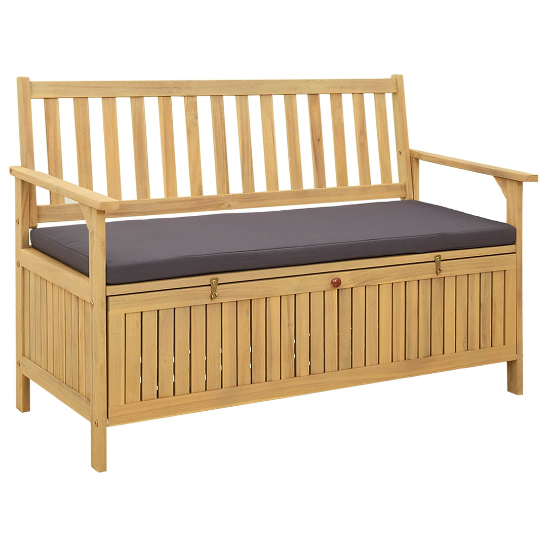 Opbevaringsbænk med pude med opbevaring 120 x 63 x 84 cm