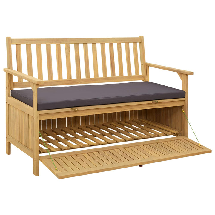 Opbevaringsbænk med pude med opbevaring 120 x 63 x 84 cm