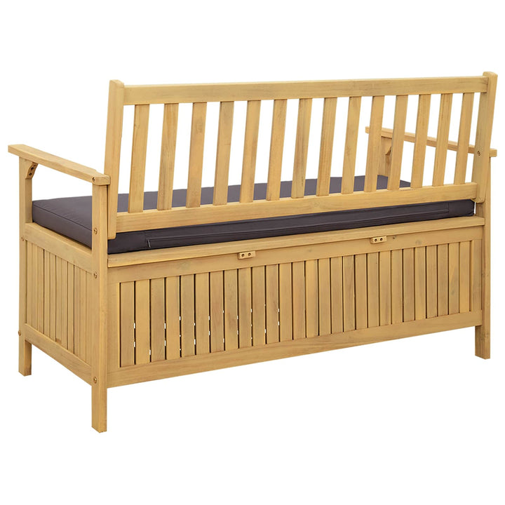 Opbevaringsbænk med pude med opbevaring 120 x 63 x 84 cm