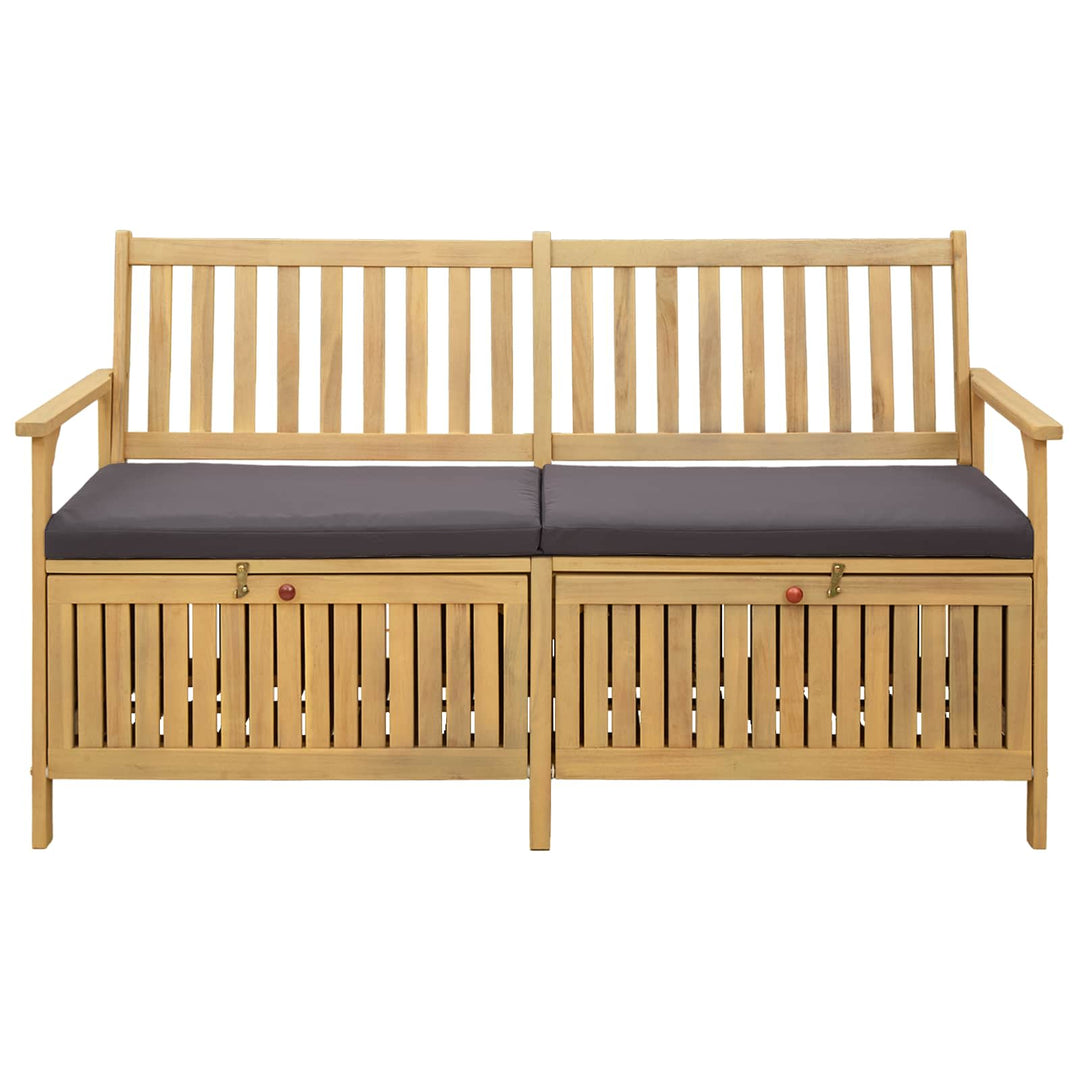 Opbevaringsbænk med pude med opbevaring 148 x 63 x 84 cm