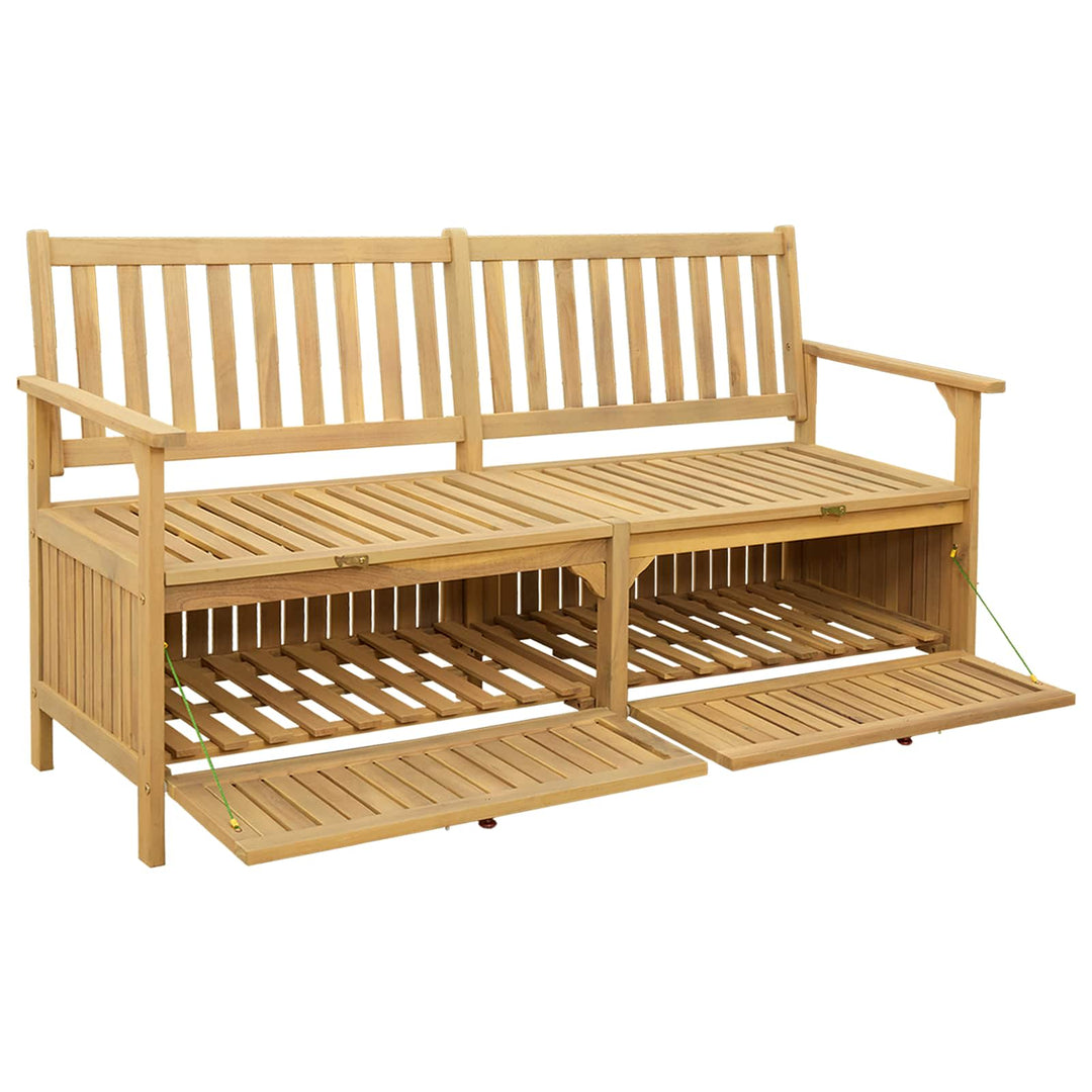 Opbevaringsbænk 2 -Seater 148 x 63 x 84 cm Massiv akacie
